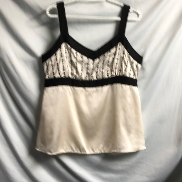 Maternity black cream embroider tank top blouse sleeveless polyester motherhood - Picture 1 of 10